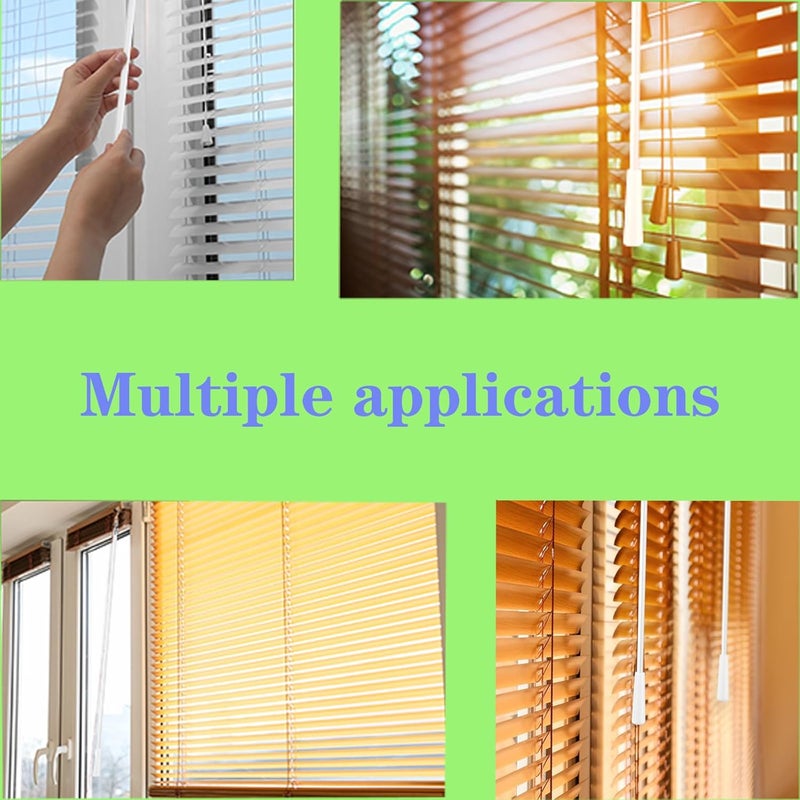 YCUHEN 2Pcs Blinds Wand 24Inch Long White Vertical Window Blind Tilt Wand Fiberglass Blind Wand Replacement Parts with Hook and Handle for Windows Curtain Door - Image 5